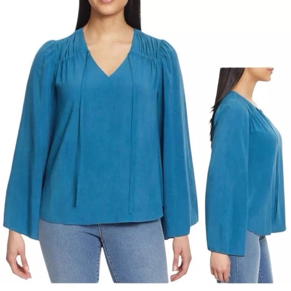Jessica Simpson Teal V-Neck Blouse
